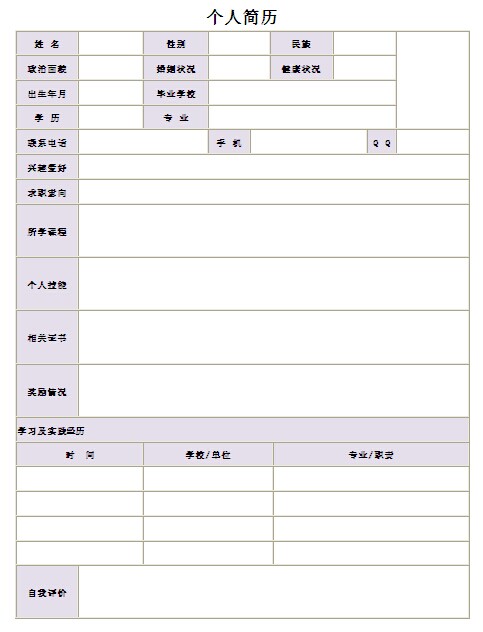 審計專員個人簡歷表格