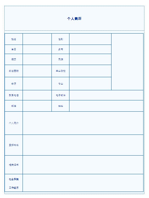 編輯出版學個人簡歷表格