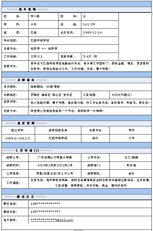 旅游顧問個人簡歷模板